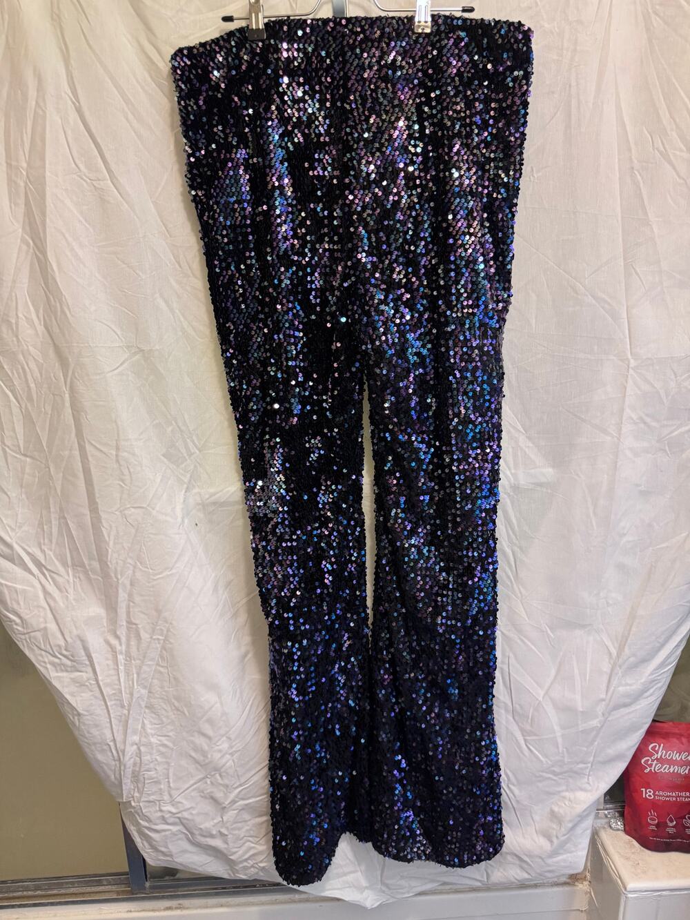 SO Sequin Flare Pants Women's Size XL Juniors Blue Purple Mermaid Sparkle